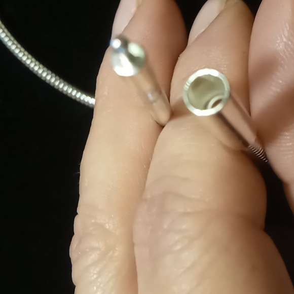 Murano glass pendant collar necklace 18 inches long Snake chain plunger clasp - Picture 7 of 7